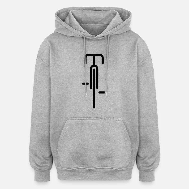 Vélo - Vélo - Sweat à capuche oversize unisexe - gris chiné