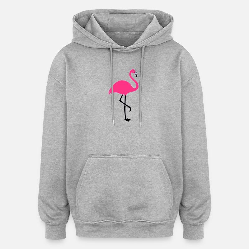 Flamingo Sommer Sonne Strand - Oversized Unisex Hoodie - Grau meliert