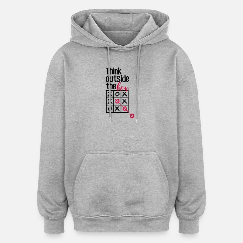 Pink Box Chain Script - Oversized Unisex Hoodie - heather grey