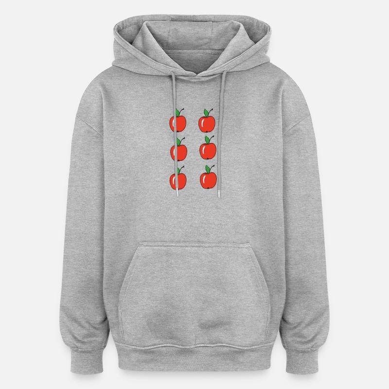 pommes d’apple - Sweat à capuche oversize unisexe - gris chiné