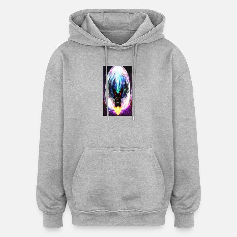 Lightning Wolf - Oversized Unisex Hoodie - heather grey
