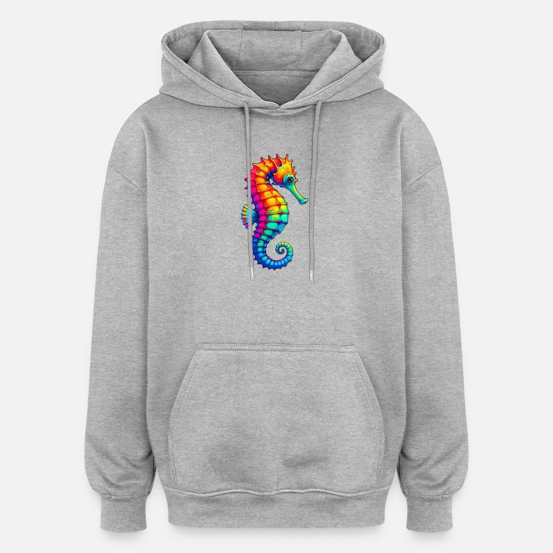 Seepferdchen - Oversized Unisex Hoodie - Grau meliert