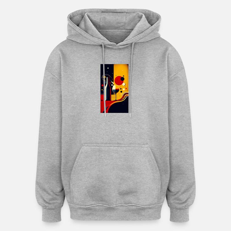 Wein 2 1 - Oversized Unisex Hoodie - Grau meliert