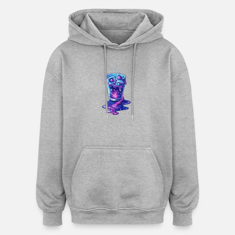 Cosmic Galaxy Melt Cup - Sweat à capuche oversize unisexe - gris chiné