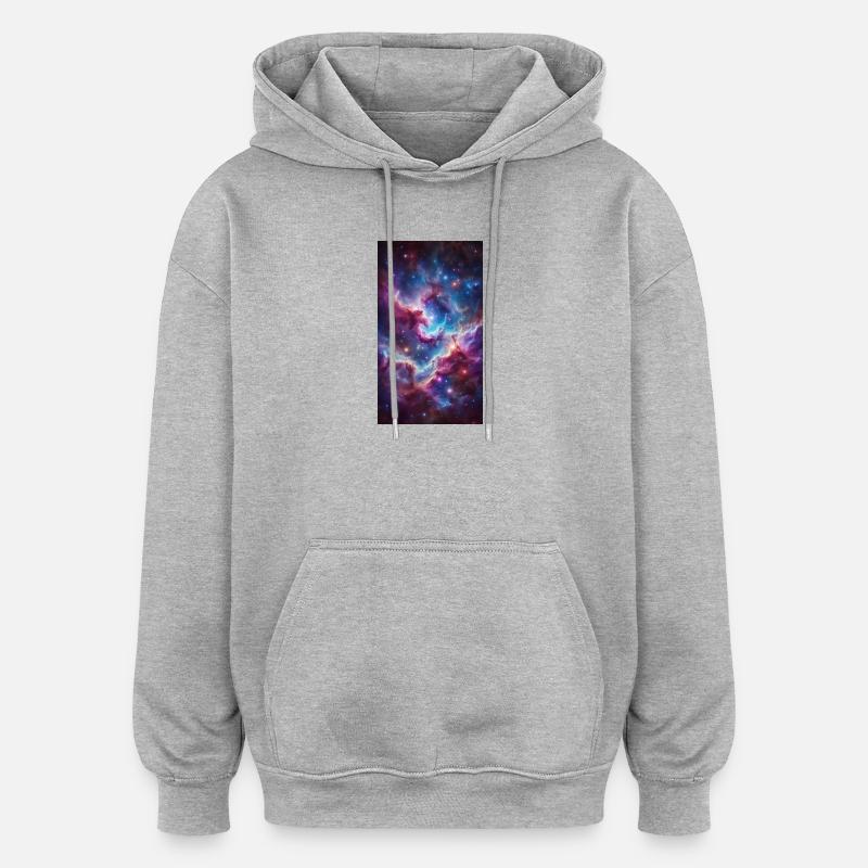Nébuleuse Monde des Couleurs - Sweat à capuche oversize unisexe - gris chiné