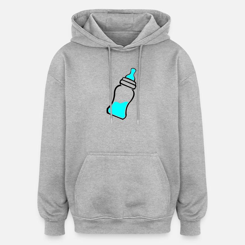 Biberon - Sweat à capuche oversize unisexe - gris chiné