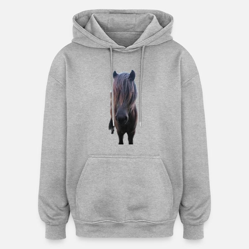 Chevaux T-shirt Cadeau Cavalier - Sweat à capuche oversize unisexe - gris chiné