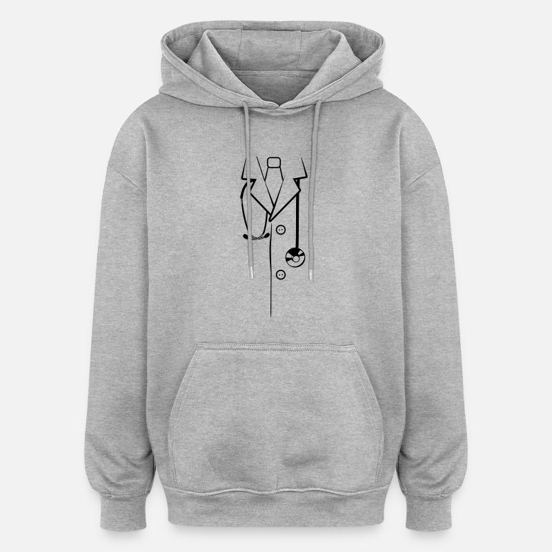Blouse du Médecin - Sweat à capuche oversize unisexe - gris chiné