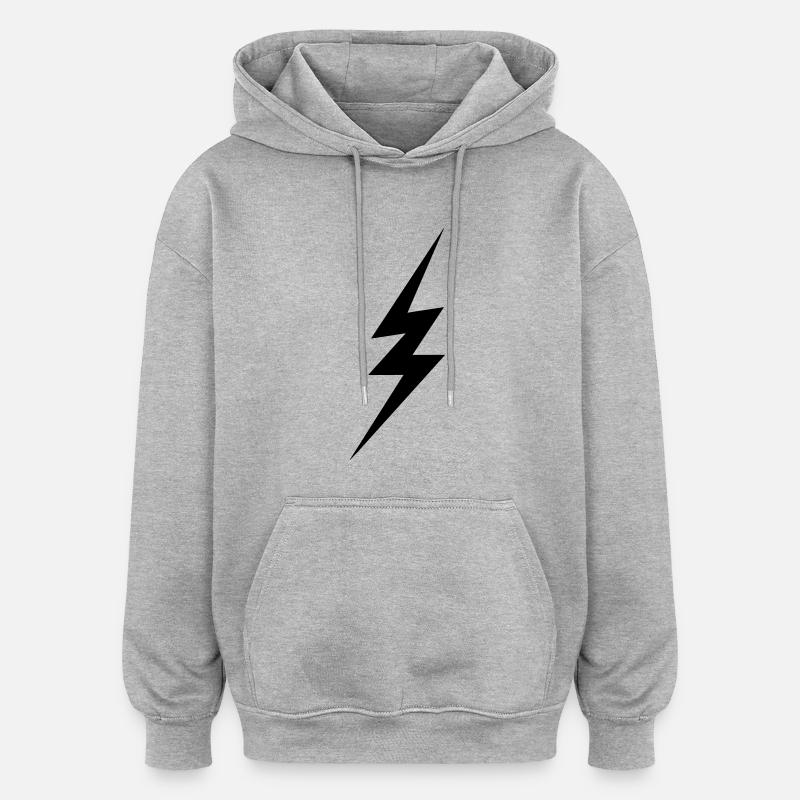 lightning - Oversized Unisex Hoodie - Grau meliert