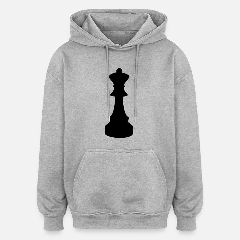 Schach Dame - Oversized Unisex Hoodie - Grau meliert