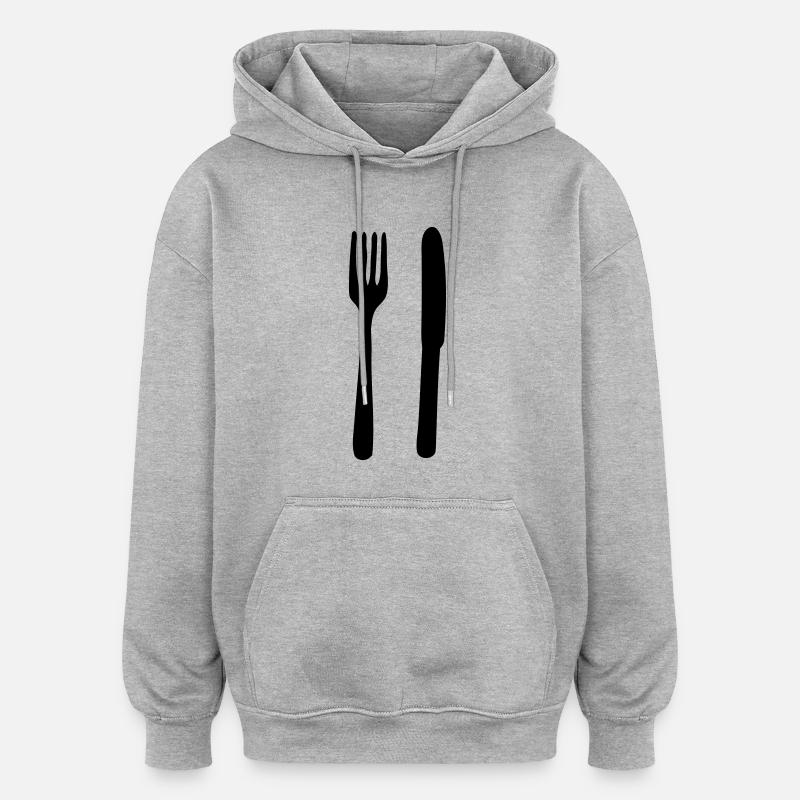 Couverts simples - Sweat à capuche oversize unisexe - gris chiné