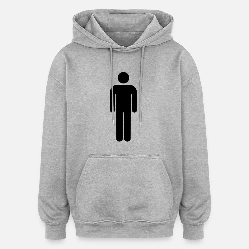 Mann - Toilette - Oversized Unisex Hoodie - Grau meliert