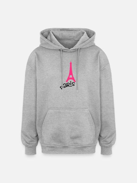 Paris - Oversized Unisex Hoodie - heather grey