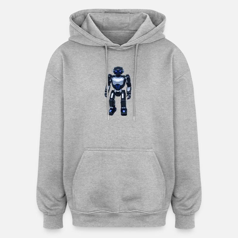 Robot - Sweat à capuche oversize unisexe - gris chiné