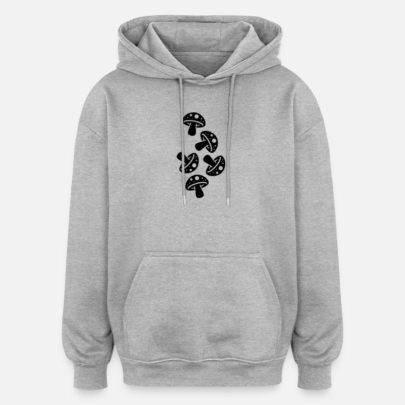 Mushrooms Mushroom Toadstool - Oversized Unisex Hoodie - heather grey