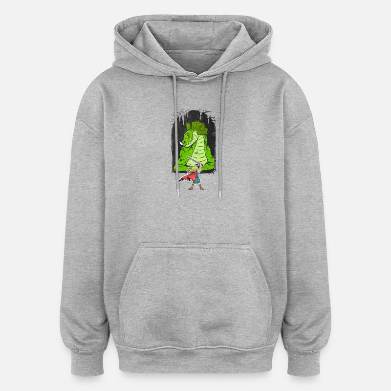 Siegfried - Sweat à capuche oversize unisexe - gris chiné