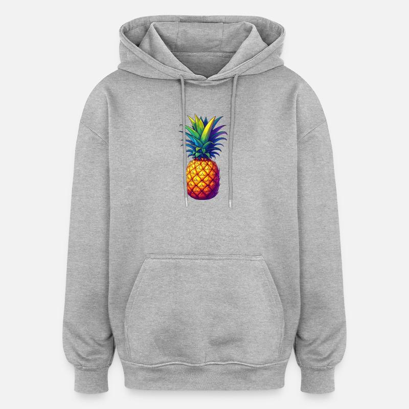 Ananas - Sweat à capuche oversize unisexe - gris chiné