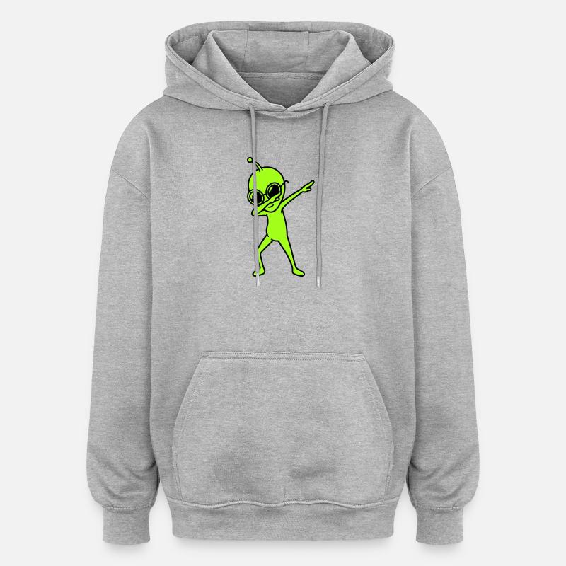Alien Dab - Oversized Unisex Hoodie - heather grey