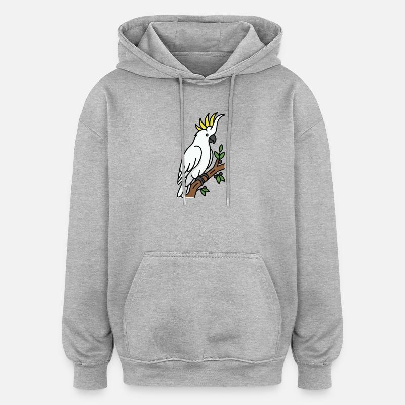 Cacatoès oiseau d’Australie - Sweat à capuche oversize unisexe - gris chiné