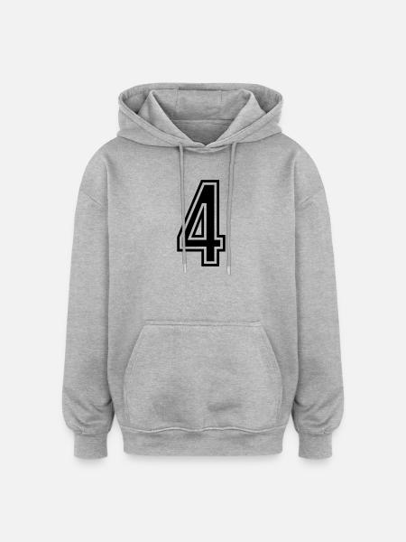 4 Zahl symbol - Oversized Unisex Hoodie - Grau meliert