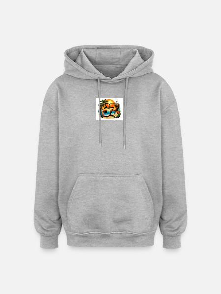 67 Tropical Sunset Surf - Oversized Unisex Hoodie - heather grey