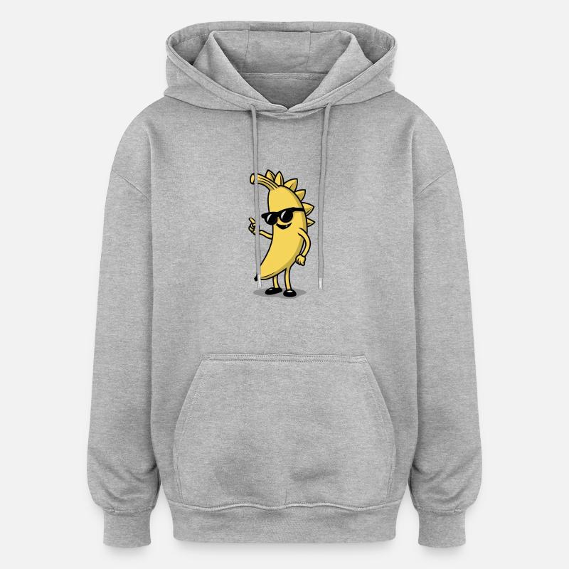 Drôle de banane - Sweat à capuche oversize unisexe - gris chiné