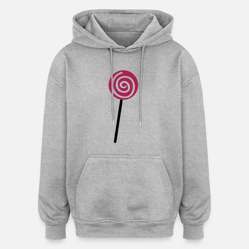 lollipop_01 - Sweat à capuche oversize unisexe - gris chiné