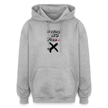 Having no Plane Geschenk - Oversized Unisex Hoodie - Grau meliert - Vorne - Noah (186cm)