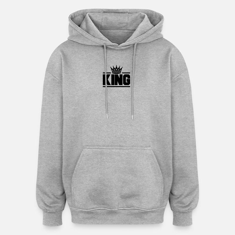 Roi - Sweat à capuche oversize unisexe - gris chiné