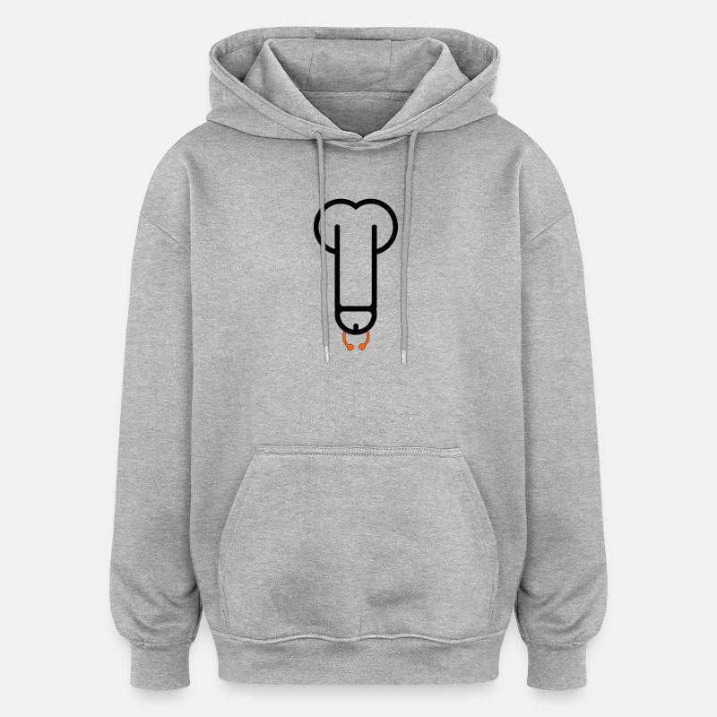 pierceddick1 - Sweat à capuche oversize unisexe - gris chiné