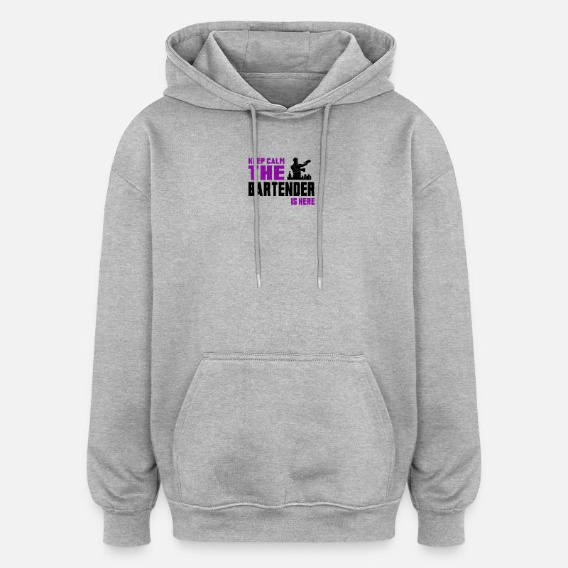 Keep calm bartender design - Oversized Unisex Hoodie - heather grey