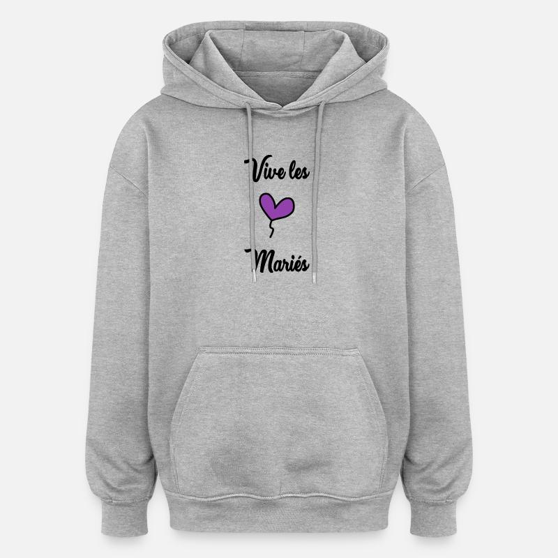 ES LEBE DAS BRAUTPAAR - Oversized Unisex Hoodie - Grau meliert