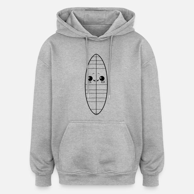 Planche de surf Look bande dessinée - Sweat à capuche oversize unisexe - gris chiné