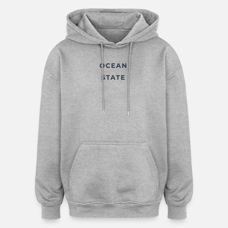 OCEAN STATE - Sweat à capuche oversize unisexe - gris chiné