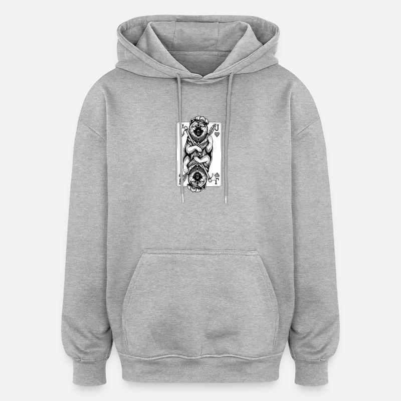 Eurasier | Valet de Cœur | Cartes - Sweat à capuche oversize unisexe - gris chiné