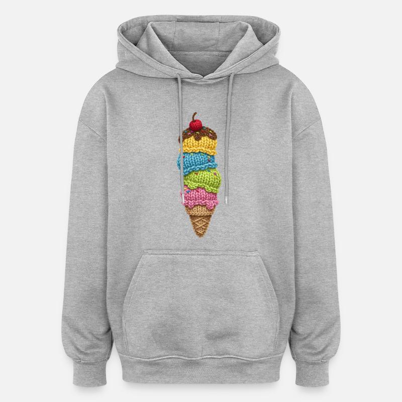 Glace - Sweat à capuche oversize unisexe - gris chiné
