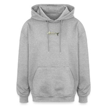 fischgräte - Oversized Unisex Hoodie - Grau meliert - Vorne - Noah (186cm)