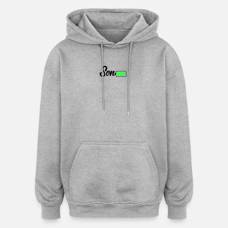 Batterie Son - Sweat à capuche oversize unisexe - gris chiné
