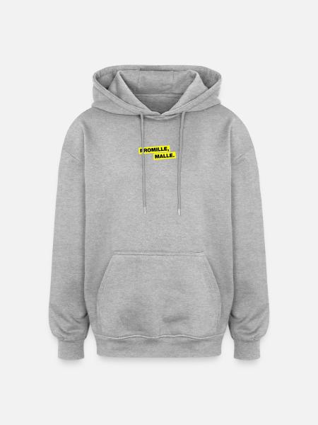 Promille, Malle - Oversized Unisex Hoodie - Grau meliert
