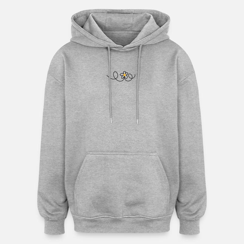 fleur - Sweat à capuche oversize unisexe - gris chiné