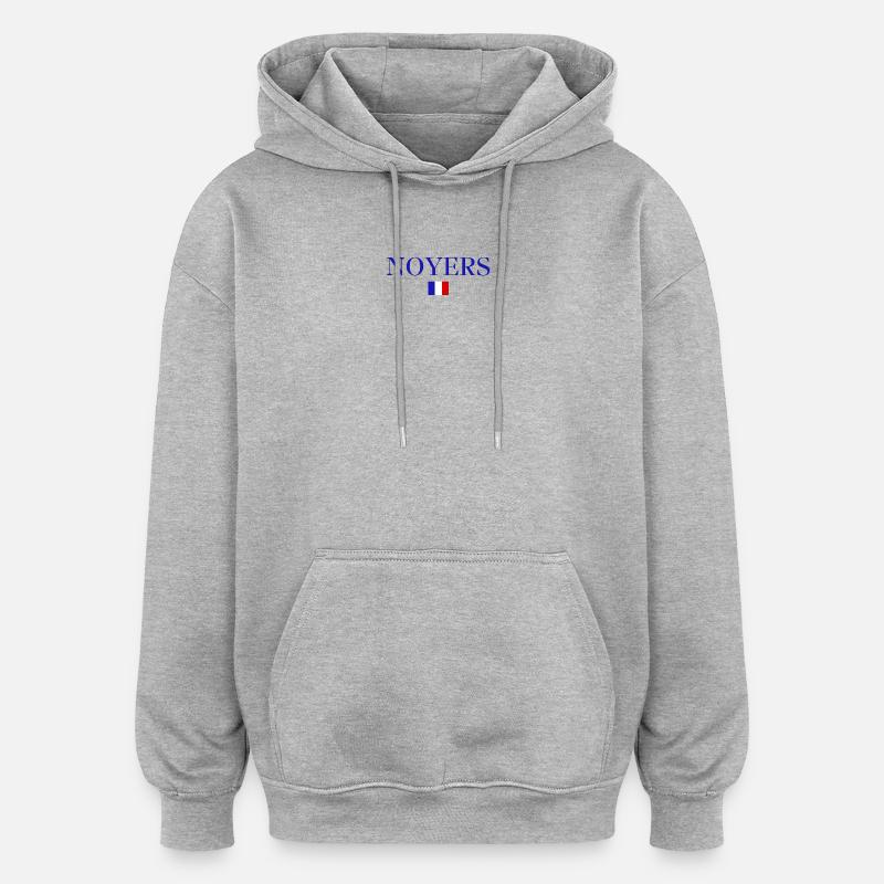 NOYERS-Conception du drapeau français - Sweat à capuche oversize unisexe - gris chiné
