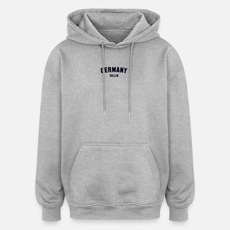 SELLIN Allemagne - Sweat à capuche oversize unisexe - gris chiné