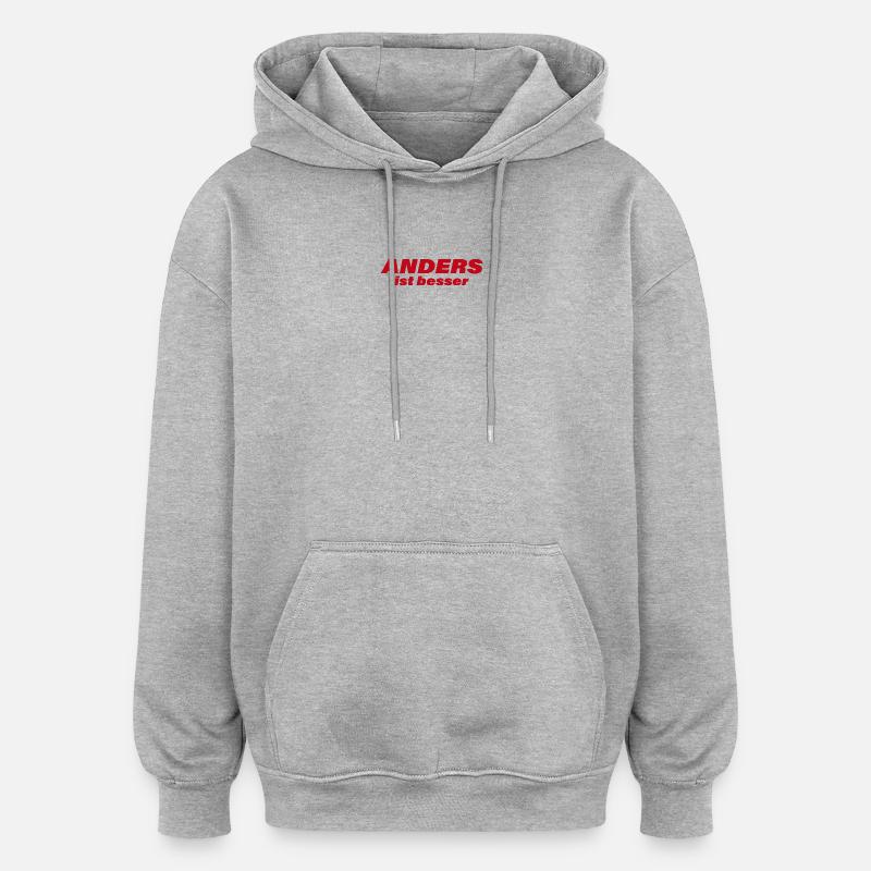 DIFFÉRENT, C’EST MIEUX - Sweat à capuche oversize unisexe - gris chiné