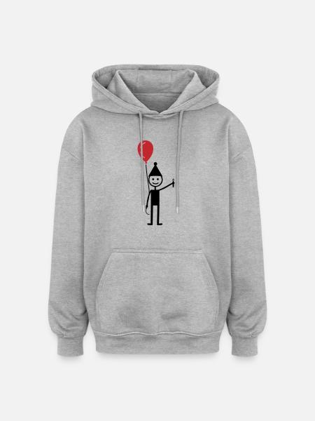 Birthday Balloon - Oversized Unisex Hoodie - heather grey