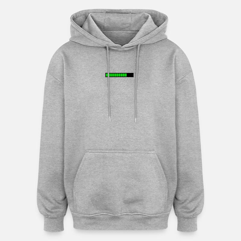 Rectangle loading bar Black Green (75%) - Oversized Unisex Hoodie - heather grey