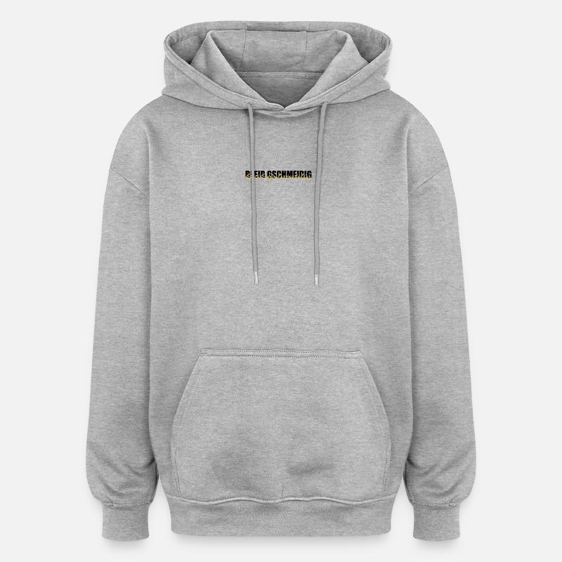 bleib gschmeidig - bleib relax, chillen, dialecte - Sweat à capuche oversize unisexe - gris chiné