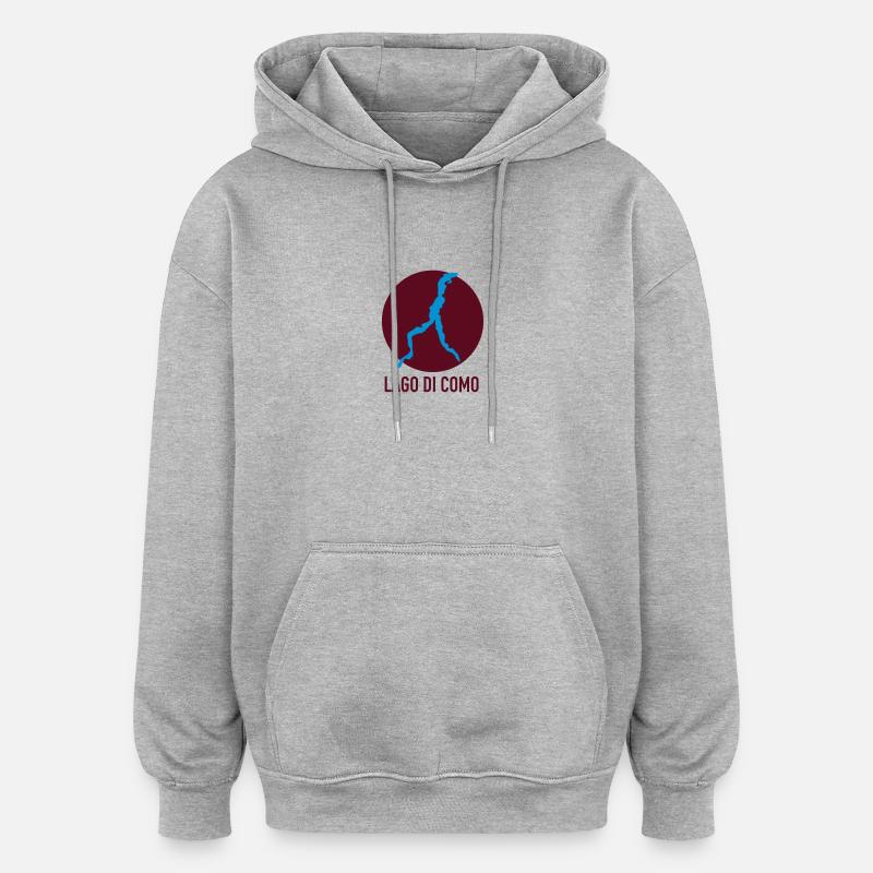 LAGO DI COMO - Comer See - Oversized Unisex Hoodie - Grau meliert