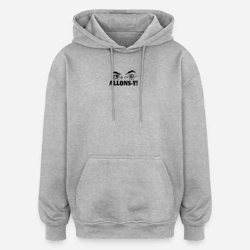 Allons-y! - Sweat à capuche oversize unisexe - gris chiné