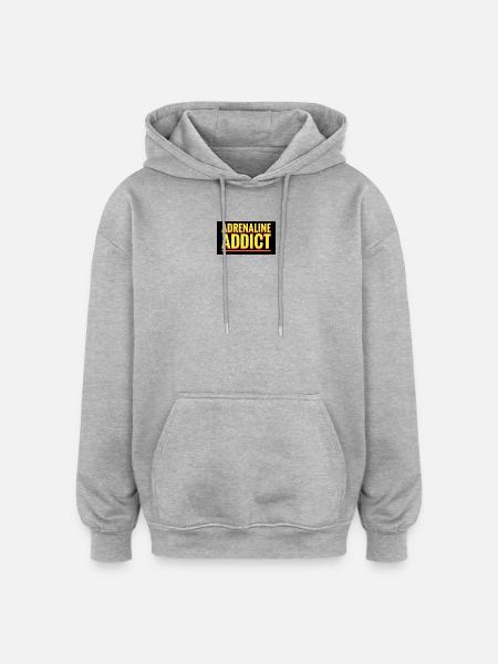 Adrenaline Addict Announcement - Oversized Unisex Hoodie - heather grey