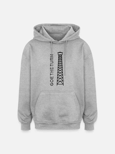 GOETHETURM - Oversized Unisex Hoodie - Grau meliert